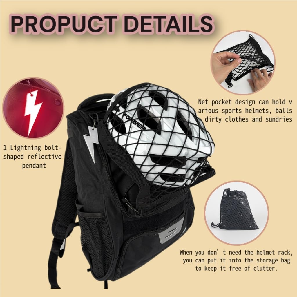 Outdoor Sports Net - Mochila Esportiva com Suporte para Capacete,