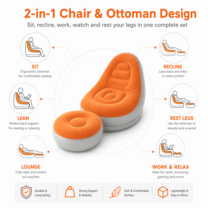 Conjunto de Sofá Inflável com  - Outdoor Sport Chairs avaliação e preço